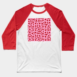 Light Pink and Red Valentine's Checkers Baseball T-Shirt